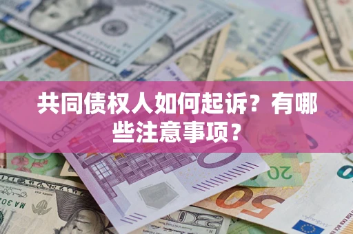 济南共同债权人如何起诉？有哪些注意事项？